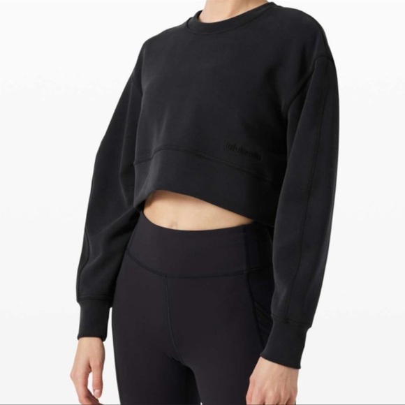 EEUC Lululemon Black Crop Crew size XS/S - Picture 3 of 4